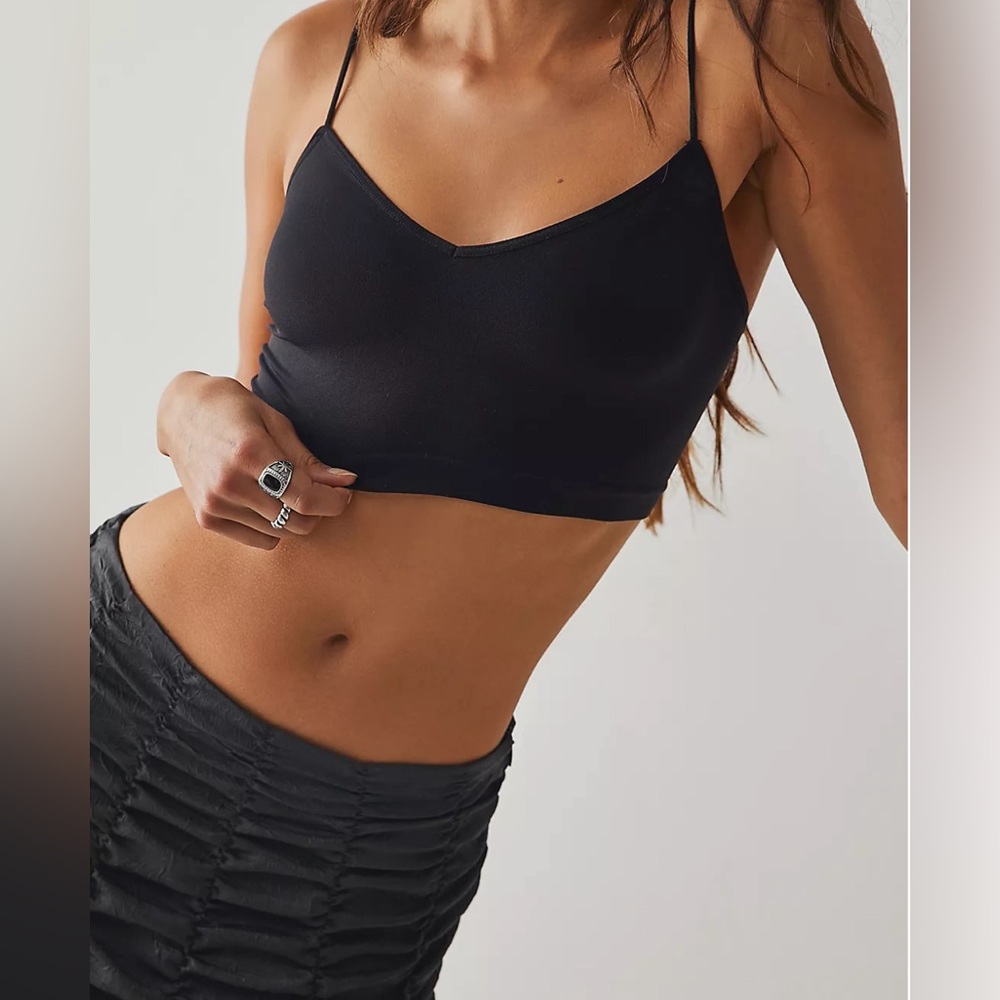Free People Intimately | Sweetheart Seamless Brami NWOT | Black